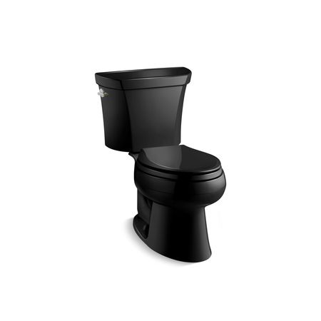 KOHLER Elongated Dual-Flush Toilet, Elongated, Black 3988-7